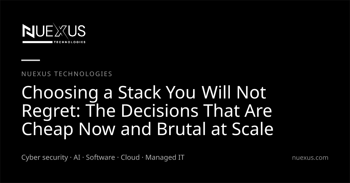 Choosing a Stack You Will Not Regret: The Decisions That Are Cheap Now and Brutal at Scale